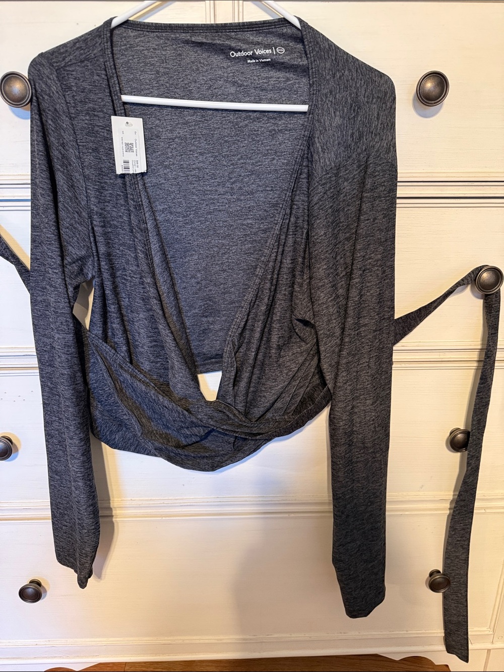 Outdoor Voices Charcoal Gray Wrap-Front Tunic